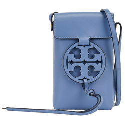 Tory Burch Miller Phone Holder, Leather, Blue, MIP, 3*